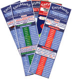 23 Bilingual Bookmarks double-sided Spanish Grammar: Conjugation of 7 simple tenses - 6 compound tenses - Vowels - Syllables - Alphabet - Gerund - Past Participle - commands - List of AR-ER-IR Verbs - Adjectives - Adverbs - Vocabulary. English - Spanish